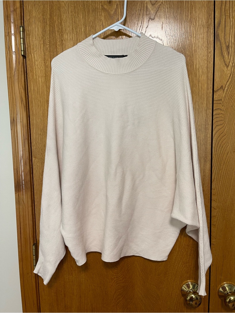Ribbed Crewneck Sweater in Cream
